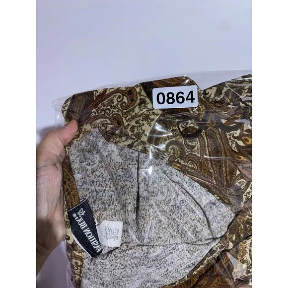 Vtg Bohemian Babydoll Top 18/20 90's Y2K Brown Paisley Fall Prairie Hippie USA - Picture 13 of 13